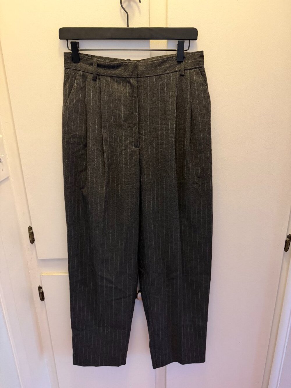 Zara Dark Gray Pinstripe Trousers